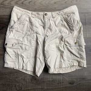 Eddie Bauer Shorts Womens Size 15 Ripstop Beige Khaki 46-1-18C Cargo Vintage